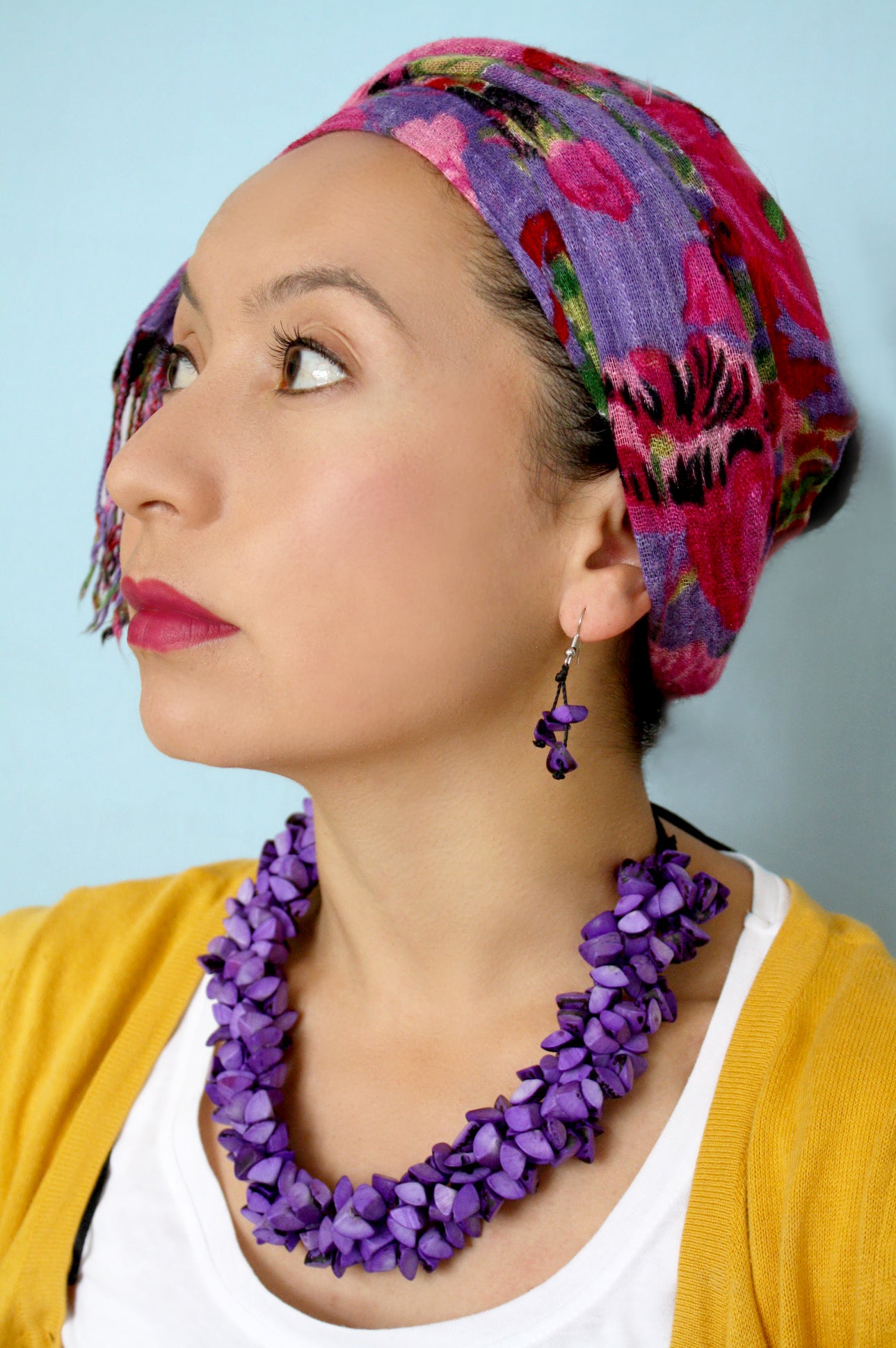 Purple Trocitos Necklace Set